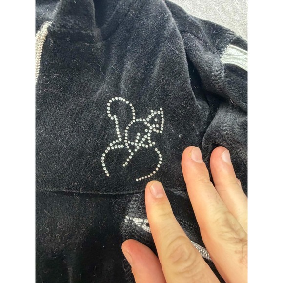 Miroa Women Black JAcket Zip Up Size Medium Algodon Cotton Squirrel Jewels - Picture 12 of 13